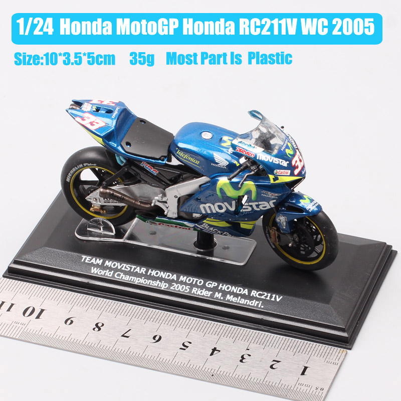 1:24 scale Italeri Team Movistar Moto Honda RC211V Racer Marco Melandri No#33 motorcycle Diecast Vehicle models GP bike toy 2005 1:24 scale Italeri Team Movistar Moto Honda RC211V Racer Marco Melandri No#33 motorcycle Diecast Vehicle models GP bike toy 2005