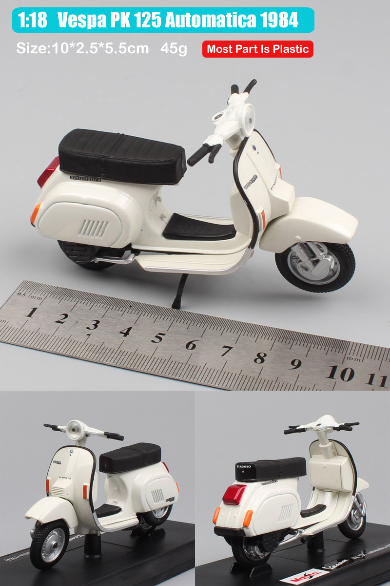 1:18 scale Piaggio Vespa Scooter 98 PK 125 GTR P150X 300 MP5 Primavera GTS motorcycle moto bike diecast vehicles toys model kids
