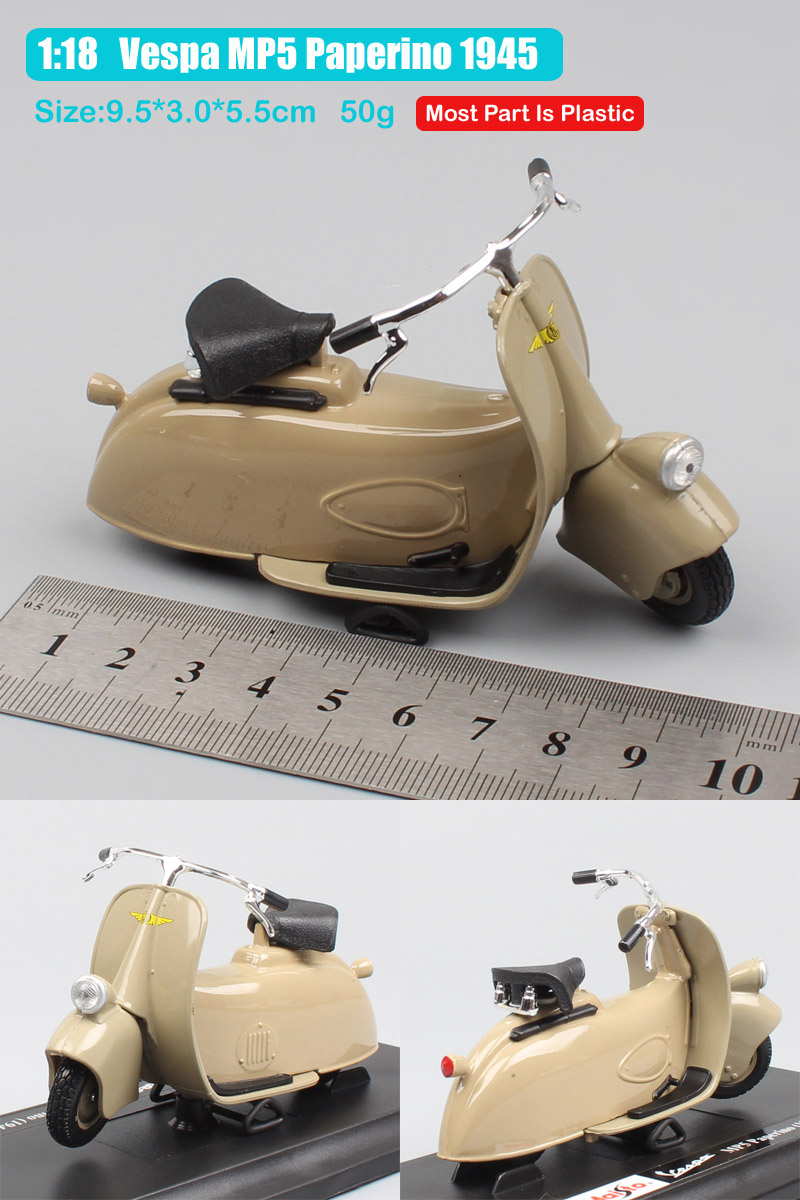 1:18 scale Piaggio Vespa Scooter 98 PK 125 GTR P150X 300 MP5 Primavera GTS motorcycle moto bike diecast vehicles toys model kids