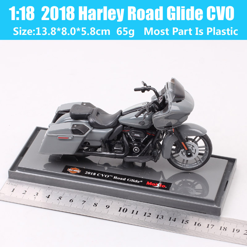 1:18 Scale Maisto 2018 HD CVO Road Glide Custom Tour Riders Bike Diecast Motorcycle Vehicle Toy Motorbike Model Kids Hobby Gift
