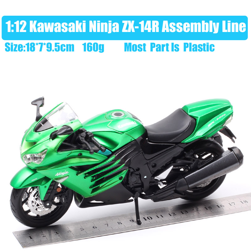 Maisto Assembly line 1:12 scale kit set the Kawasaki Ninja ZX-14 Motorcycle model ZZR1400 Diecasts & Toy Vehicles bike DIY boys