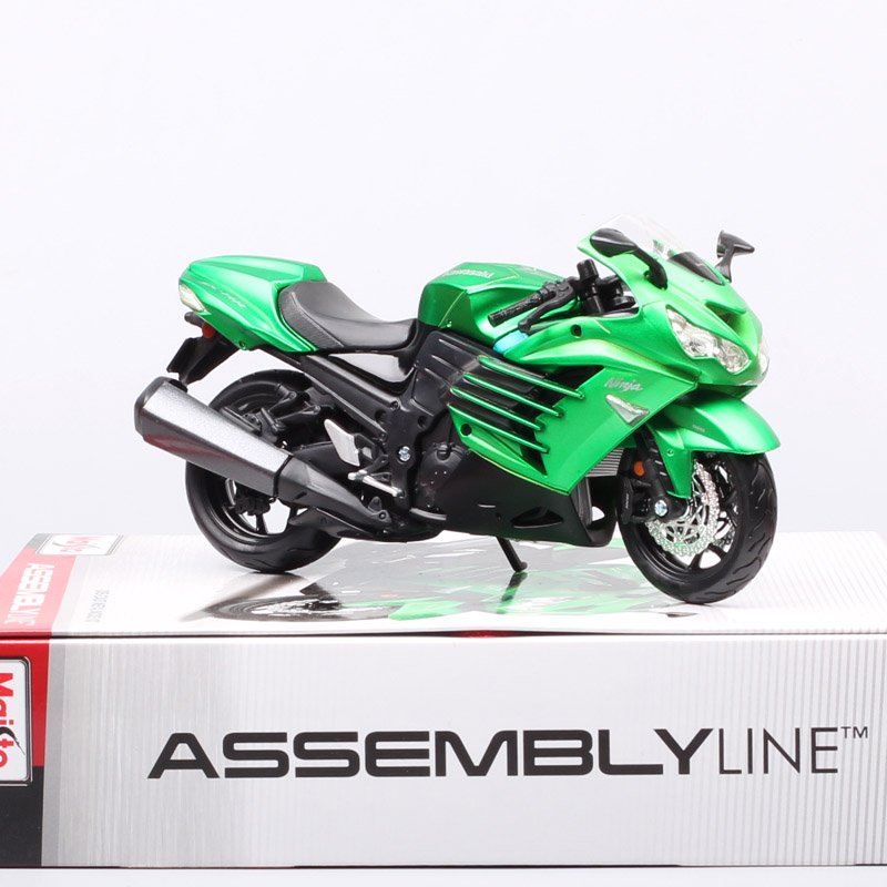 Maisto Assembly line 1:12 scale kit set the Kawasaki Ninja ZX-14 Motorcycle model ZZR1400 Diecasts & Toy Vehicles bike DIY boys