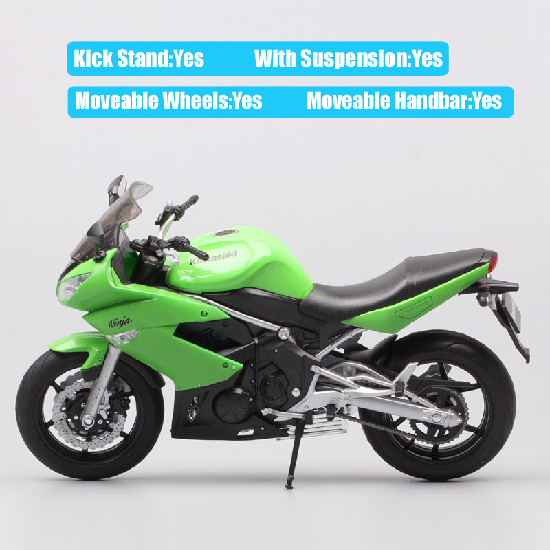 1/10 Welly scale Kawasaki Ninja 650R ER-6f EХ-6 motorcycle model Diecast Vehicles Sport touring racing bike toys thumbnails kids