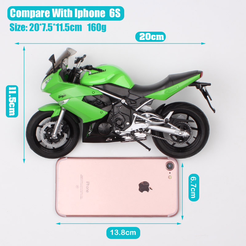 1/10 Welly scale Kawasaki Ninja 650R ER-6f EХ-6 motorcycle model Diecast Vehicles Sport touring racing bike toys thumbnails kids