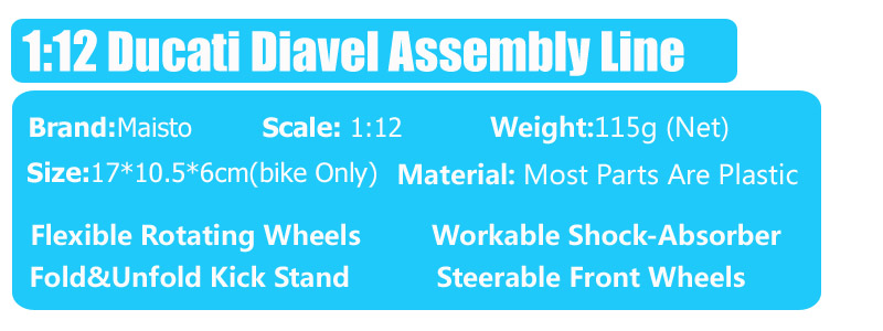 kit set 1:12 scales Maisto Assembly line ducati Diavel cruiser bike model Diecasts & Toy Vehicles motorcycle 2011 DIY childrens kit set 1:12 scales Maisto Assembly line ducati Diavel cruiser bike model Diecasts & Toy Vehicles motorcycle 2011 DIY childrens