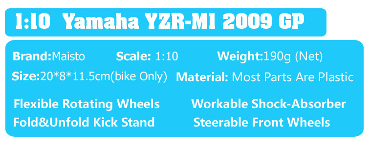 1/10 maisto scale Fiat Yamaha YZR-M1 racer No.99 Jorge Lorenzo #46 rossi motorcycle Moto bike Diecast Toys racing model GP 2009 1/10 maisto scale Fiat Yamaha YZR-M1 racer No.99 Jorge Lorenzo #46 rossi motorcycle Moto bike Diecast Toys racing model GP 2009