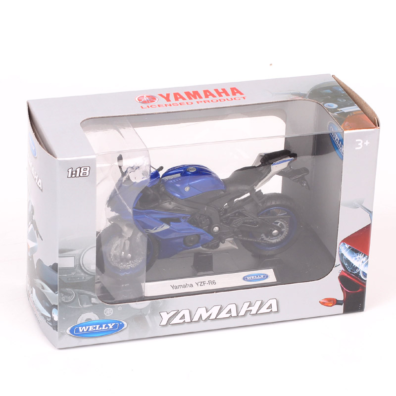 Kids 1/18 Scale Mini Welly 2020 Yamaha YZF R6 Super Racing Bike Diecast Toy Vehicle Plastic Model Motorcycle Toy Thumbnails Blue Kids 1/18 Scale Mini Welly 2020 Yamaha YZF R6 Super Racing Bike Diecast Toy Vehicle Plastic Model Motorcycle Toy Thumbnails Blue