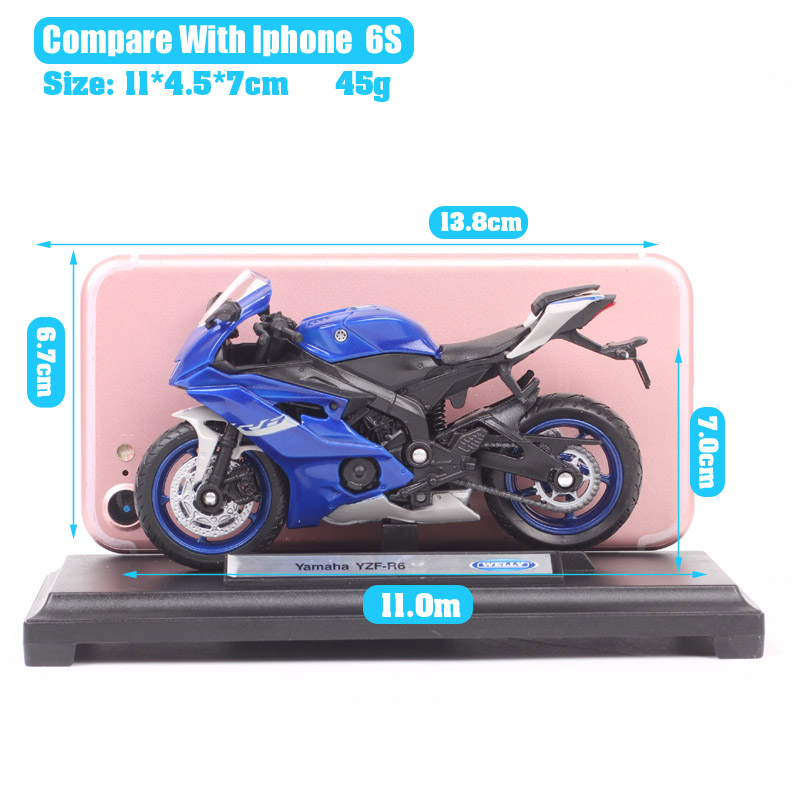 Kids 1/18 Scale Mini Welly 2020 Yamaha YZF R6 Super Racing Bike Diecast Toy Vehicle Plastic Model Motorcycle Toy Thumbnails Blue Kids 1/18 Scale Mini Welly 2020 Yamaha YZF R6 Super Racing Bike Diecast Toy Vehicle Plastic Model Motorcycle Toy Thumbnails Blue
