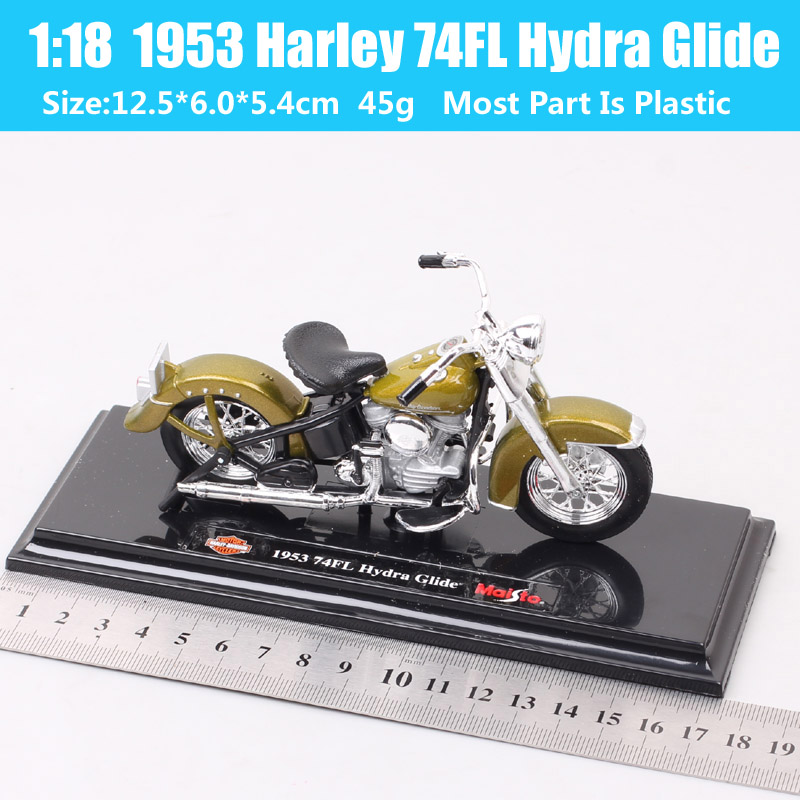 Classics 1/18 Scale Maisto Old 1953 74FL Hydra Glide Bike Diecast Toy Vehicle Motorcycle Model Mini Motorbike Of Kids boys Gift