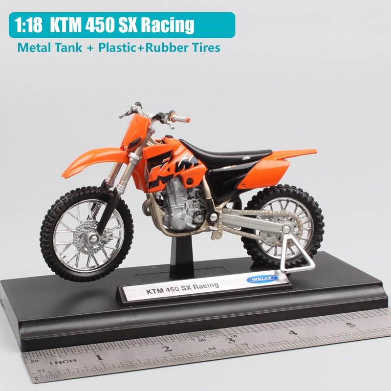 Childrens 1:18 Scale Welly 450 SX Racing Enduro Dirt Racing Motorcycle Off Road Diecasts & Toy Vehicles Supercross Bike Models