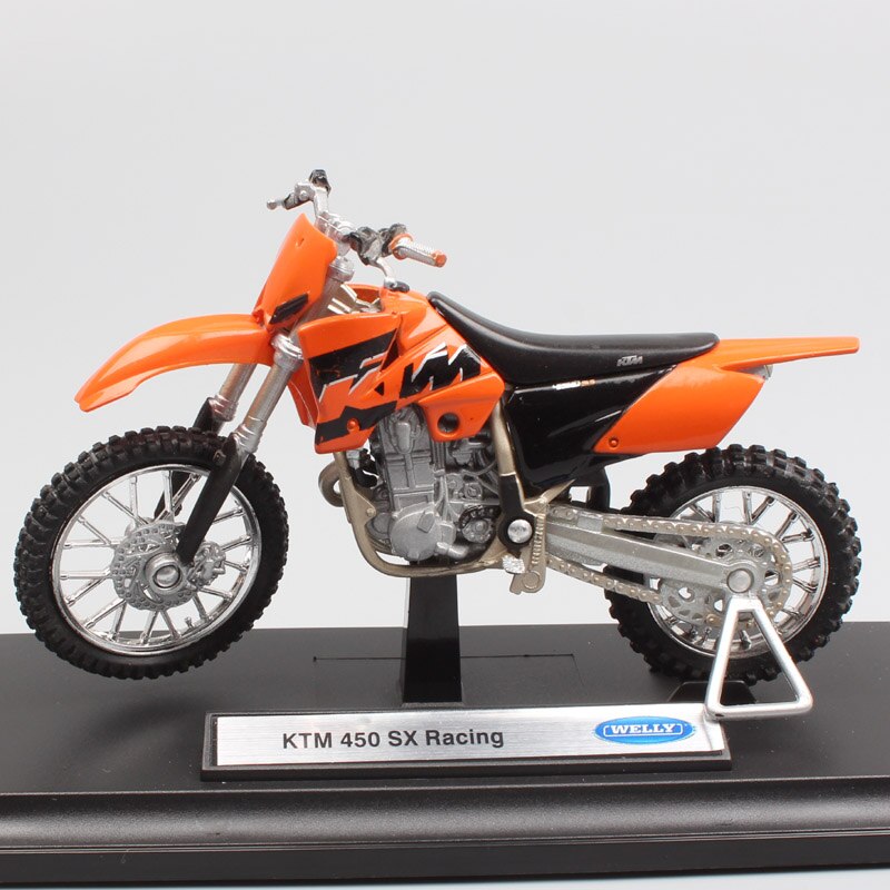 Childrens 1:18 Scale Welly 450 SX Racing Enduro Dirt Racing Motorcycle Off Road Diecasts & Toy Vehicles Supercross Bike Models