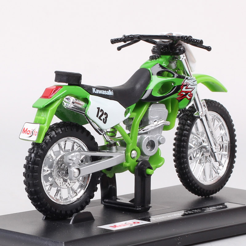 Boys 1:18 Scale Maisto Kawasaki KLX250SR #123 Enduro Bike Sport Dirt Diecast Motorcycle Toy Models Vehicle Off Road Moto Racing