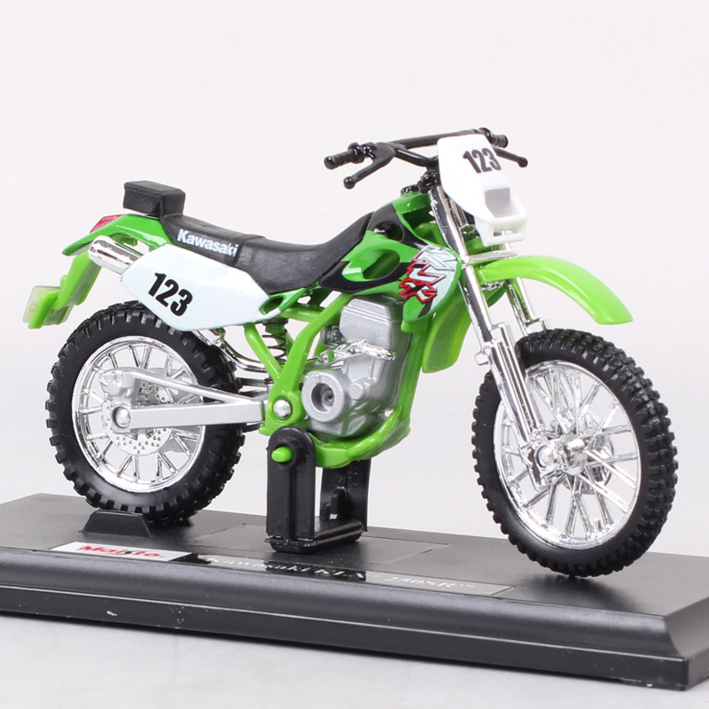 Boys 1:18 Scale Maisto Kawasaki KLX250SR #123 Enduro Bike Sport Dirt Diecast Motorcycle Toy Models Vehicle Off Road Moto Racing