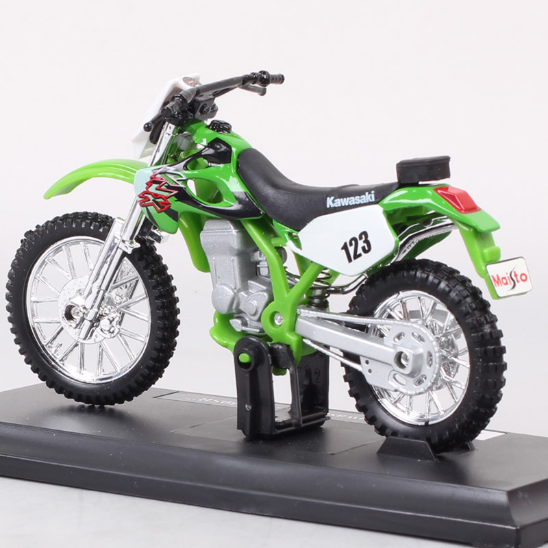 Boys 1:18 Scale Maisto Kawasaki KLX250SR #123 Enduro Bike Sport Dirt Diecast Motorcycle Toy Models Vehicle Off Road Moto Racing