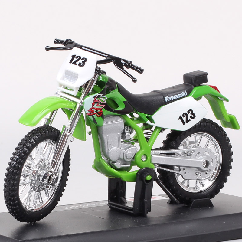 Boys 1:18 Scale Maisto Kawasaki KLX250SR #123 Enduro Bike Sport Dirt Diecast Motorcycle Toy Models Vehicle Off Road Moto Racing