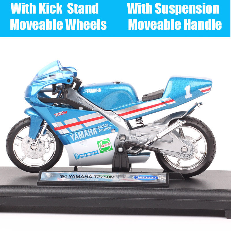 Welly 1/18 Scale 1994 Yamaha TZ 250 TZ250M #1 France Test Bike GP Racing Diecast Vehicle Model Moto Motorcycle Children's Toys