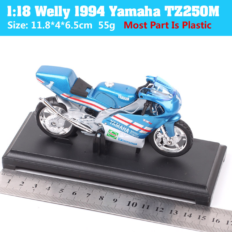 Welly 1/18 Scale 1994 Yamaha TZ 250 TZ250M #1 France Test Bike GP Racing Diecast Vehicle Model Moto Motorcycle Children's Toys