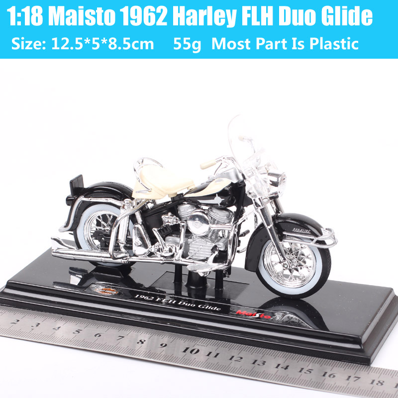Kids 1:18 Scale classic Maisto 1962 FLH DUO GLIDE bike Panhead hydra glide sport Diecast model vehicles motorcycle toy miniature