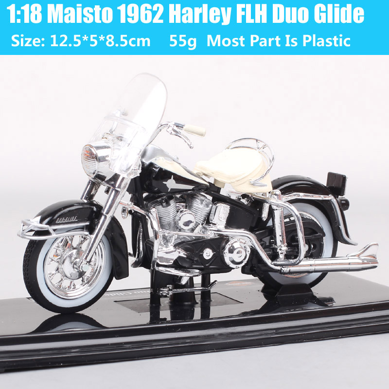 Kids 1:18 Scale classic Maisto 1962 FLH DUO GLIDE bike Panhead hydra glide sport Diecast model vehicles motorcycle toy miniature