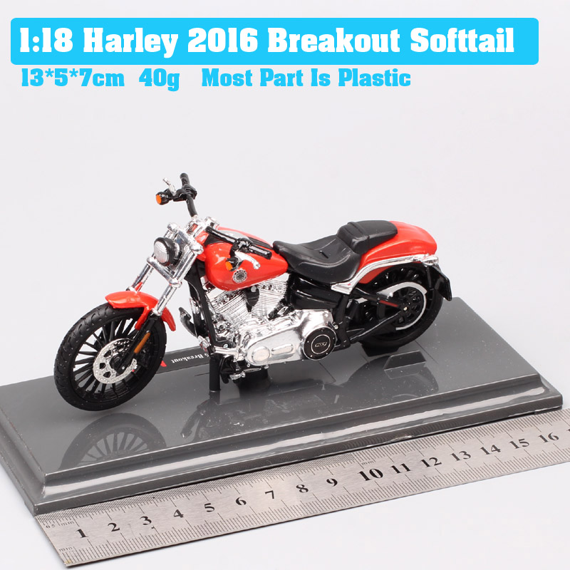 1/18 scales maisto 2016 HD Breakout softail motorcycle Diecast Vehicle toy miniatures for children's collection sports bike red