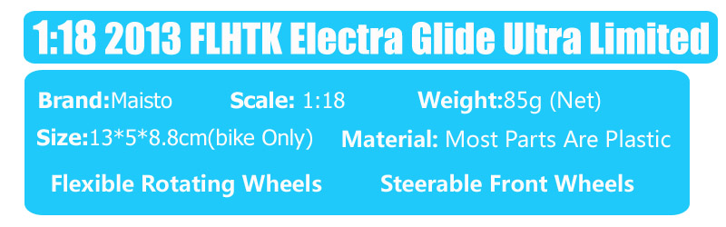 1/18 scale maisto 2013 FLHTK Electra Glide Ultra Limited Touring motorcycle Diecasts & Toy Vehicles cruiser bike toy of kids boy