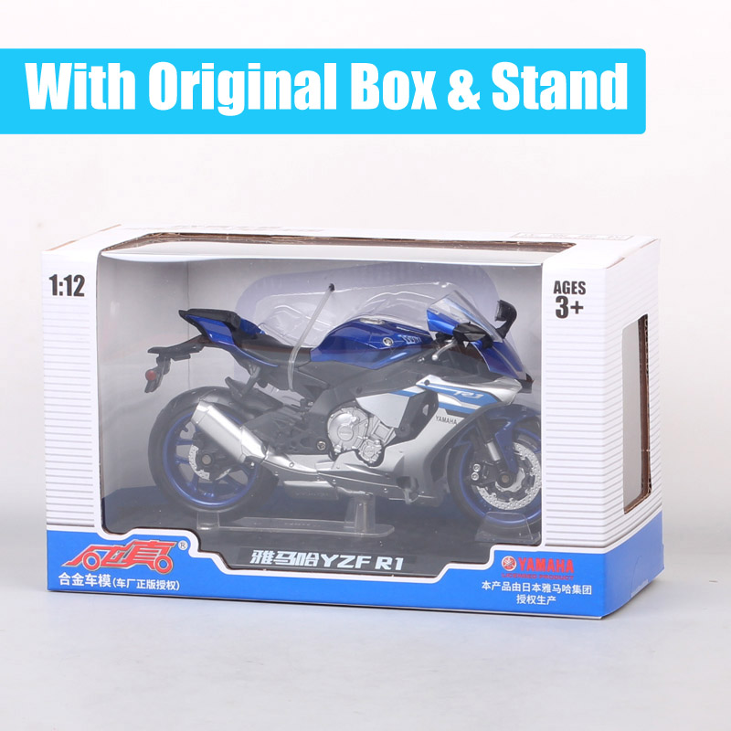 1:12 Scale 2018 Yamaha YZF-R1 Road Rider Motorcycle model Diecast Toy Vehicle Super Sports Moto Bikes Toy Of Boys Gift Souvenir