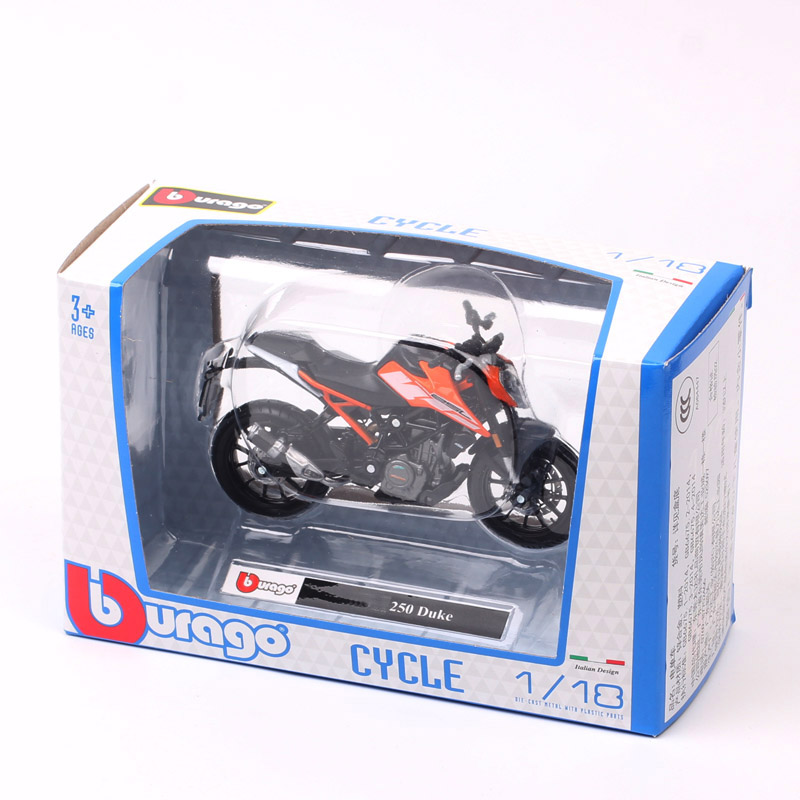 Bburago 1:18 Scales Small 250 Duke Street Bike Motorcycle Diecasts & Toy Vehicles Miniatures Gift Moto Replicas for Kids Boys