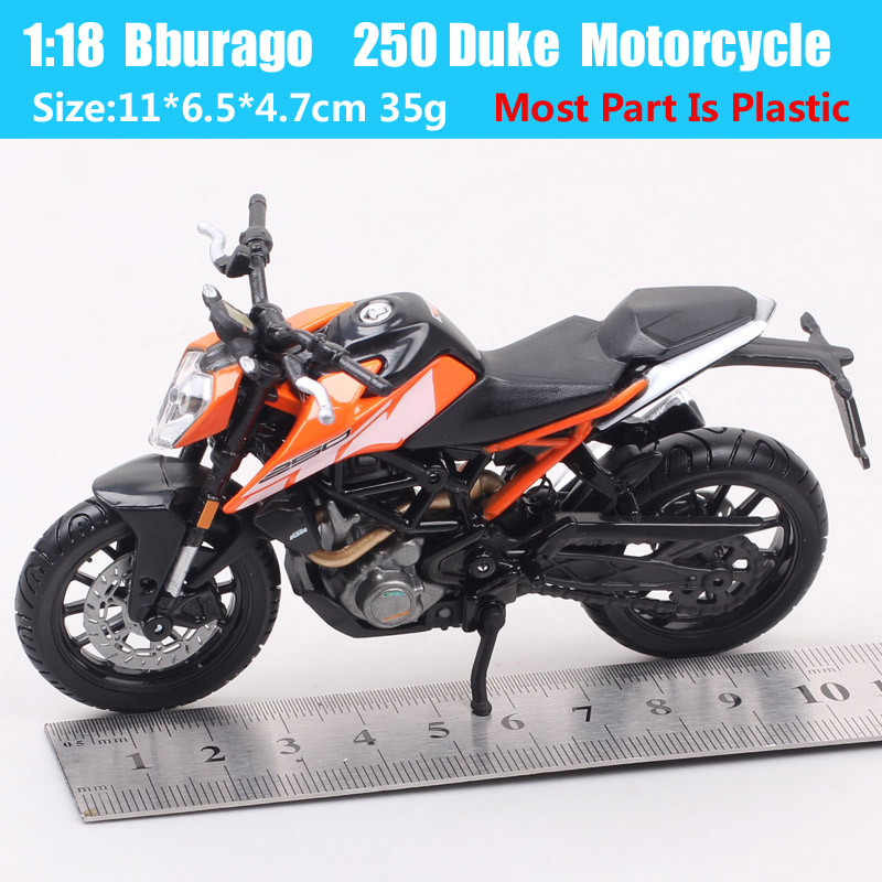Bburago 1:18 Scales Small 250 Duke Street Bike Motorcycle Diecasts & Toy Vehicles Miniatures Gift Moto Replicas for Kids Boys