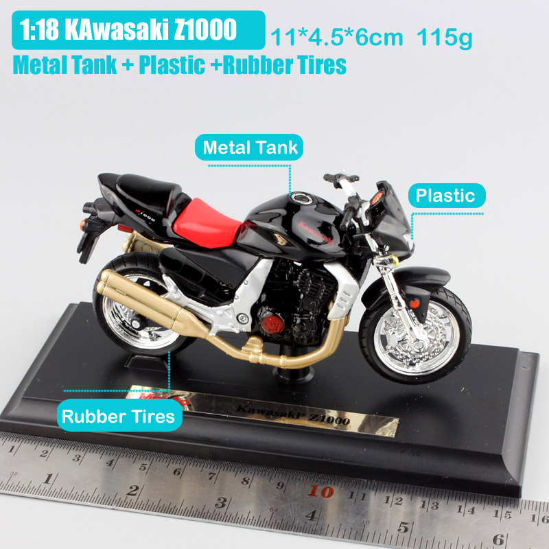 Children's 1:18 scale maisto small Kawasaki Z1000 streetfighter 2003 moto bike sport cycle racing motorcycle model toy thumbnail