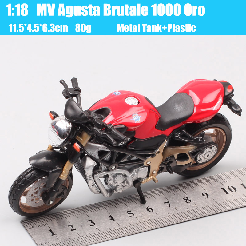 Bburago 1 18 MV Agusta Brutale 1000 Oro motorcycle model Diecasts & Toy Vehicle metal super bike souvenir of kids Collectible