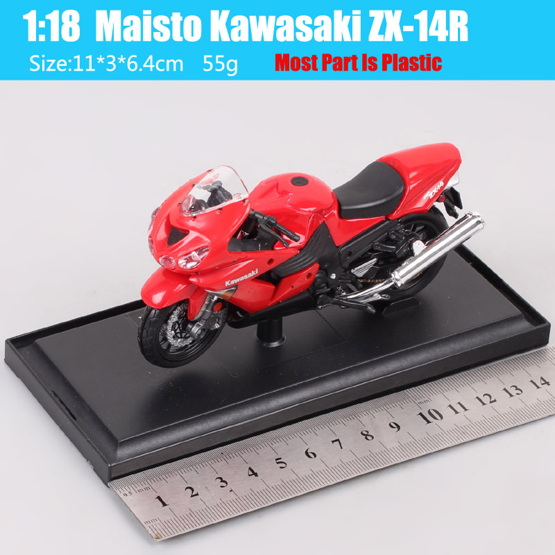 Kid's 1:18 Scale Maisto Kawasaki Ninja ZX-14R 14R Super Sport Bike Motorcycle Model Diecasts & Toy Vehicles Toy Of Collection