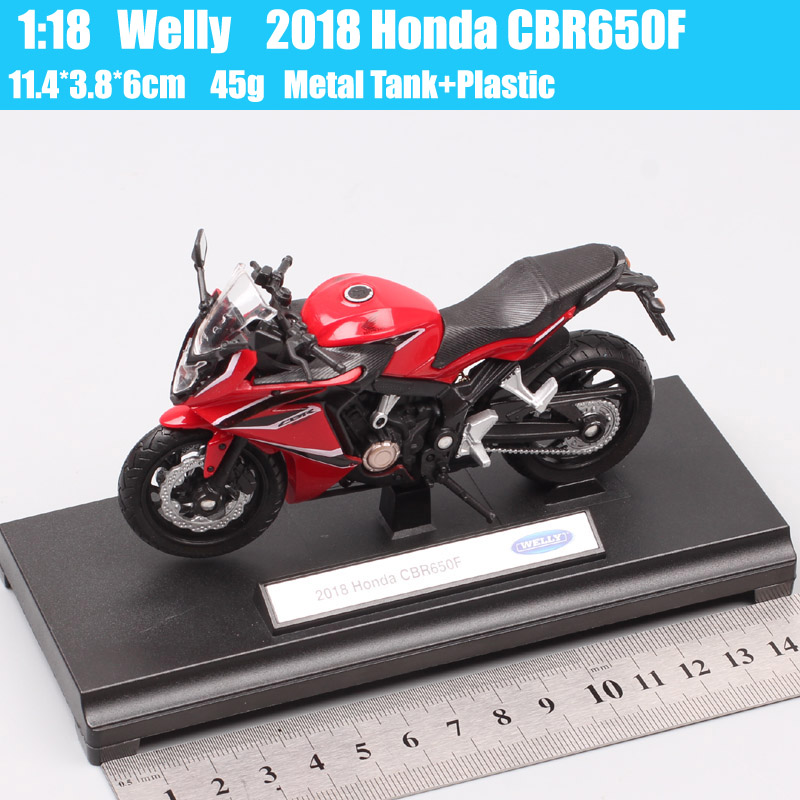 1/18 scales Welly Small 2018 Honda CBR650F sports bike metal diecast motorcycle moto model Toy Replicas for kid boys Collectible 1/18 scales Welly Small 2018 Honda CBR650F sports bike metal diecast motorcycle moto model Toy Replicas for kid boys Collectible