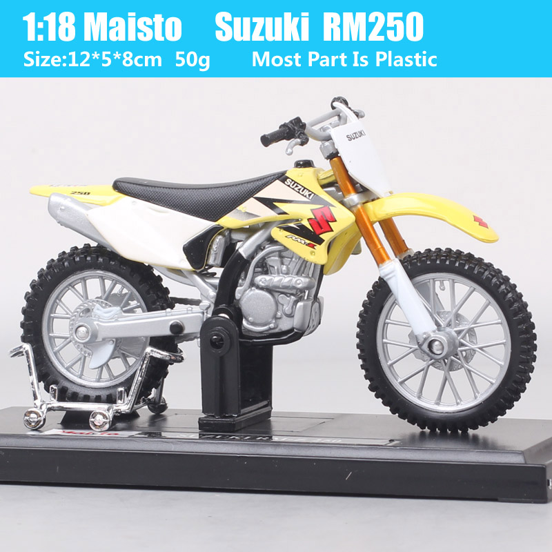Maisto 1:18 Scale SUZUKI RMZ250 Motocross Racing RM-Z250 Model Motorcycle Dirt Bike Enduro Diecasts & Toy Vehicles For Children
