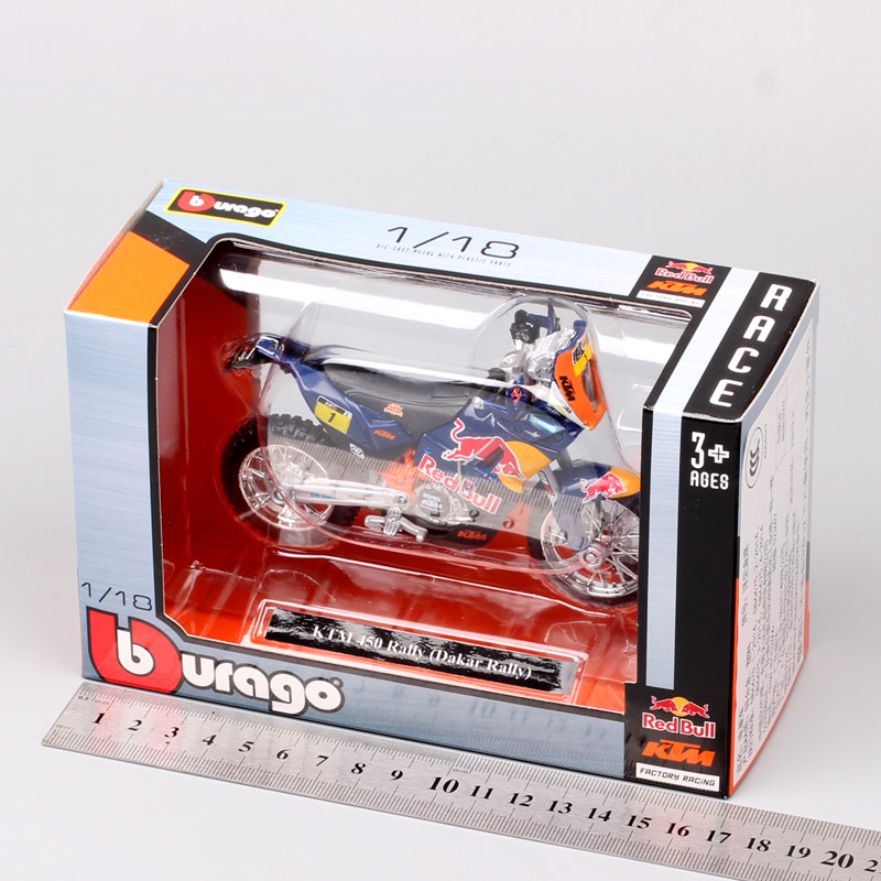 1/18 Scale Bburago 450 Rally 2013 Rider #1 Macro Red Bull Racing Motocross Enduro Motorcycle Diecasts & Toy Vehicles Model Kids