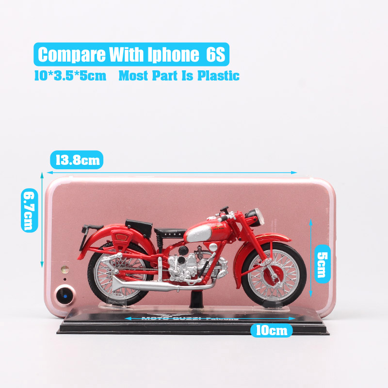 1:24 Scale Classic Moto Guzzi Falcone Sports Motorcycle Diecasts & Toy Vehicles Racing Bike Model Replicas For Collectible Red