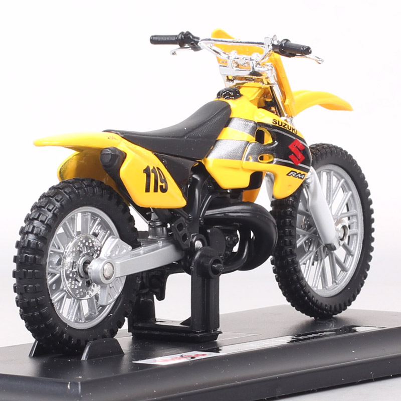 1/18 Scale Maisto No.119 SUZUKI RM250 dirt bikes Motocross MX AMA Bicycle superbike metal diecast motorcycle model Toys for boys 1/18 Scale Maisto No.119 SUZUKI RM250 dirt bikes Motocross MX AMA Bicycle superbike metal diecast motorcycle model Toys for boys