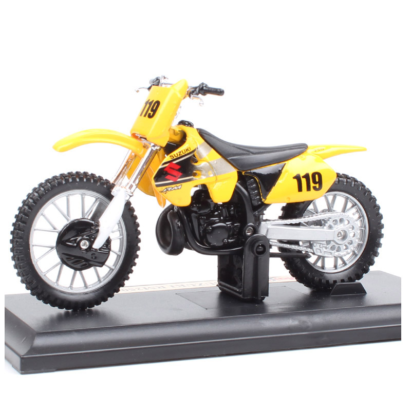 1/18 Scale Maisto No.119 SUZUKI RM250 dirt bikes Motocross MX AMA Bicycle superbike metal diecast motorcycle model Toys for boys 1/18 Scale Maisto No.119 SUZUKI RM250 dirt bikes Motocross MX AMA Bicycle superbike metal diecast motorcycle model Toys for boys
