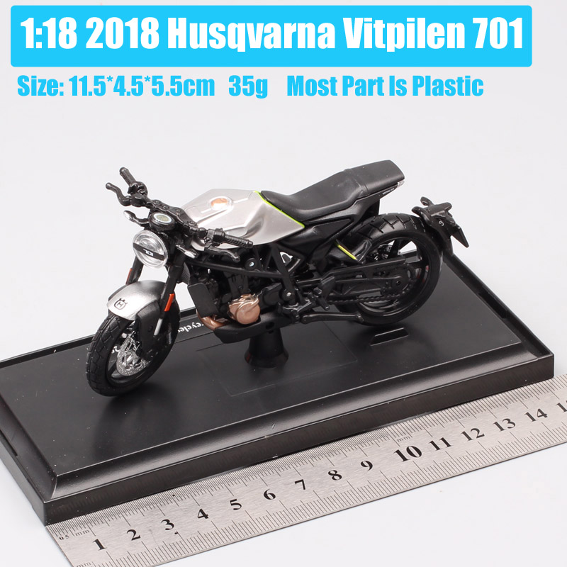 Maisto 1/18 scale 2018 MY Husqvarna Vitpilen 701 Motocross Dirt Bike Diecast Vehicle Enduro Motorcycle Toys Model Souvenir Kids