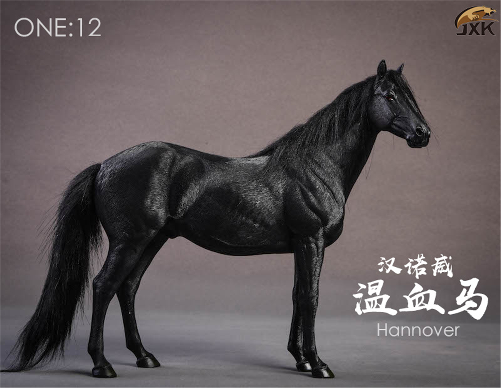 JXK 1:12 Scale German Hannover Horse Animal Model Healing Figure Equidae Animal Collector Toy Resin Desktop Decoration Gift