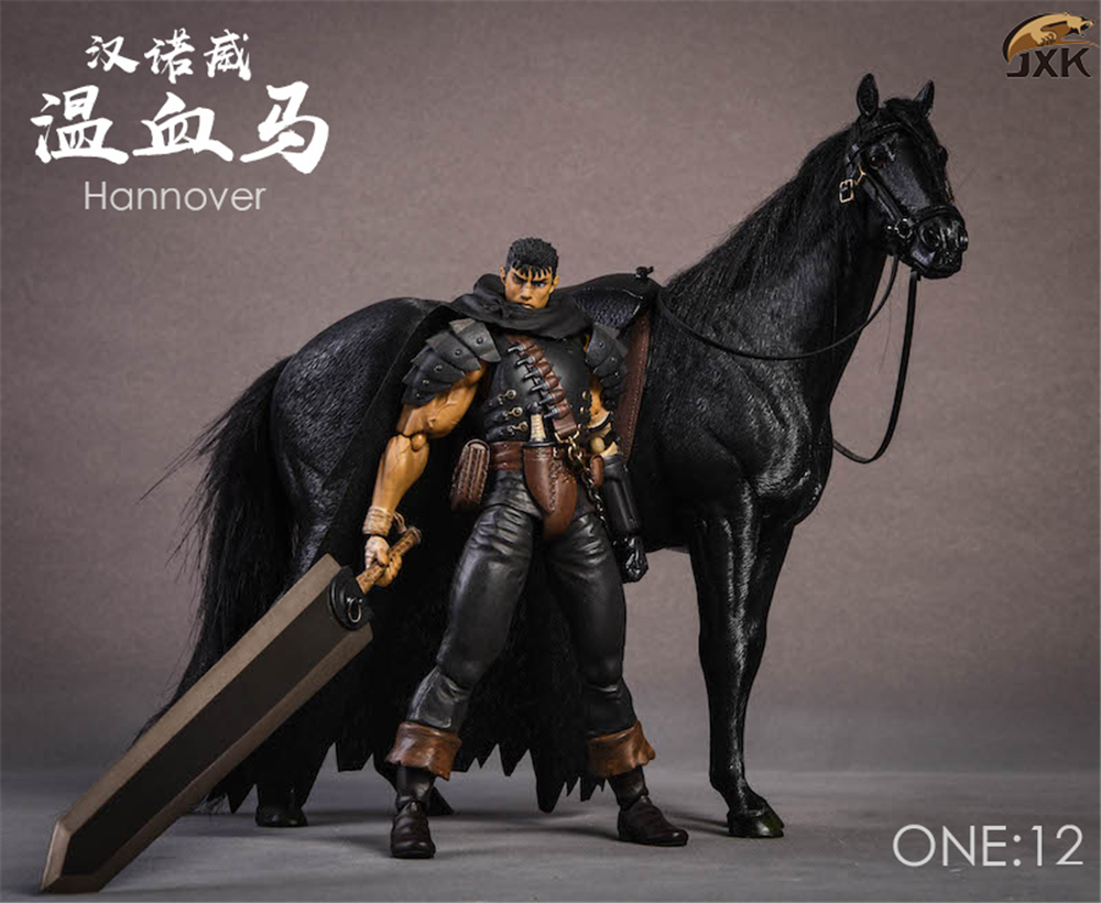 JXK 1:12 Scale German Hannover Horse Animal Model Healing Figure Equidae Animal Collector Toy Resin Desktop Decoration Gift