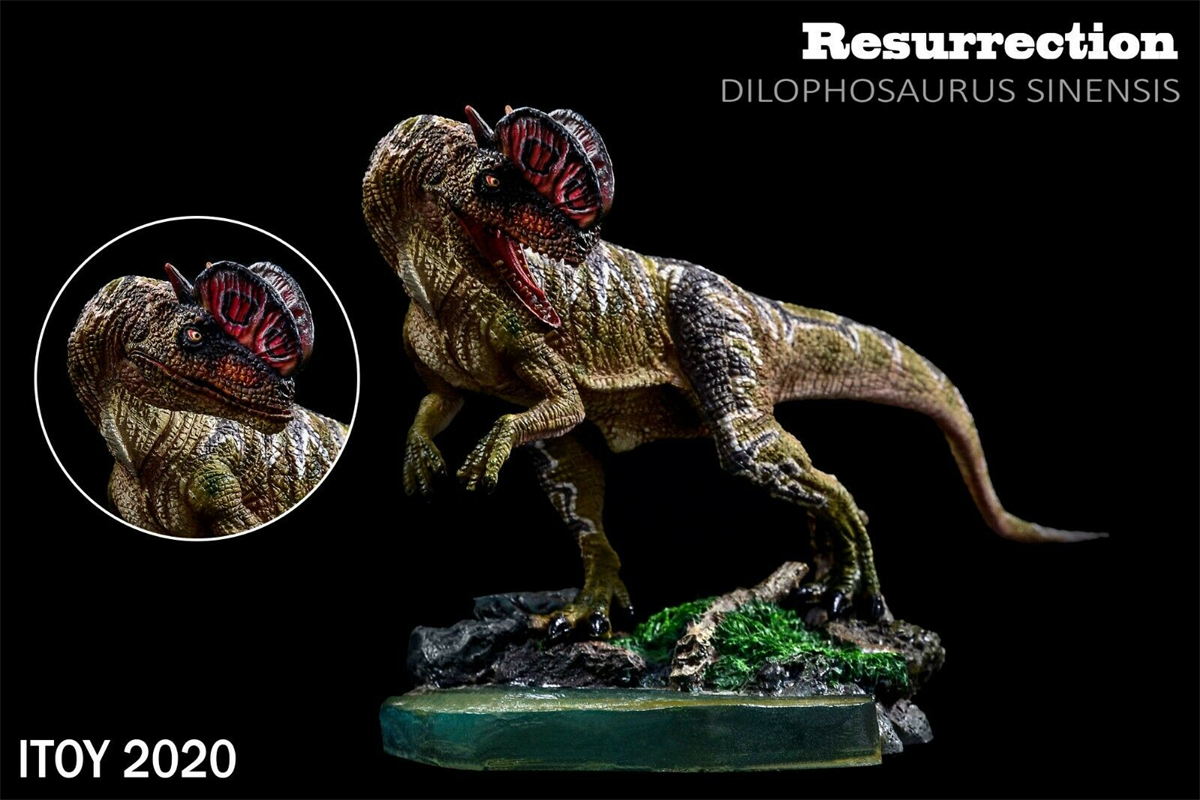 IN STOCK ITOY Dilophosaurus Statue Coelophysoidea Dinosaur Figure Animal Unisex Adults Kid Gift Toy Collector Decor Souvenir