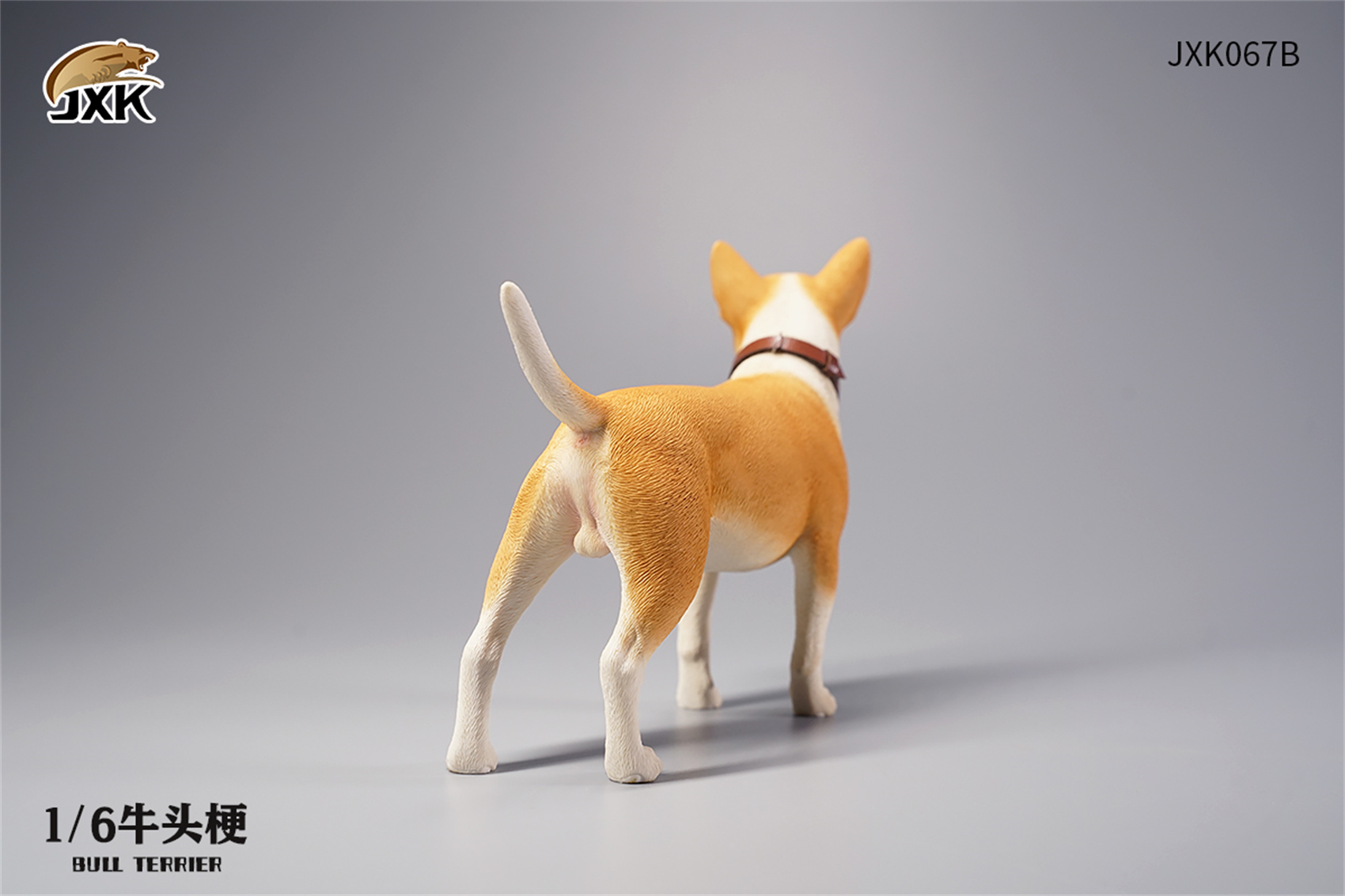 JXK 1:6 Scale Bull Terrier Figure Dog Pet Healing Figure Cute Canidae Animal Collector Toy Resin Desktop Decoration Gift