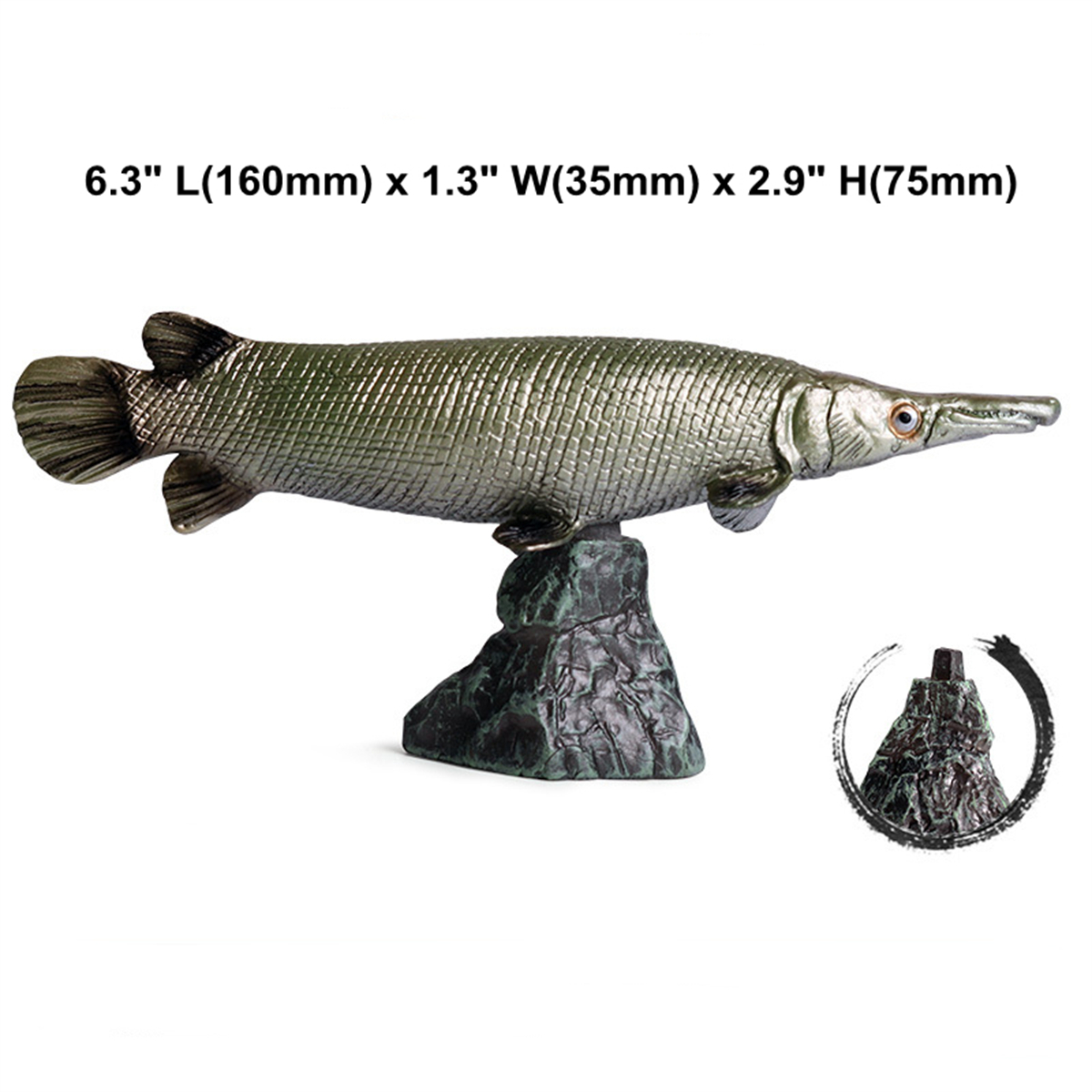 3Pcs Wild Fish Animal Figure Polypterus delhezi Arapaima gigas Pirarucu Alligator Gar Atractosteus Spatula Educational Model Toy