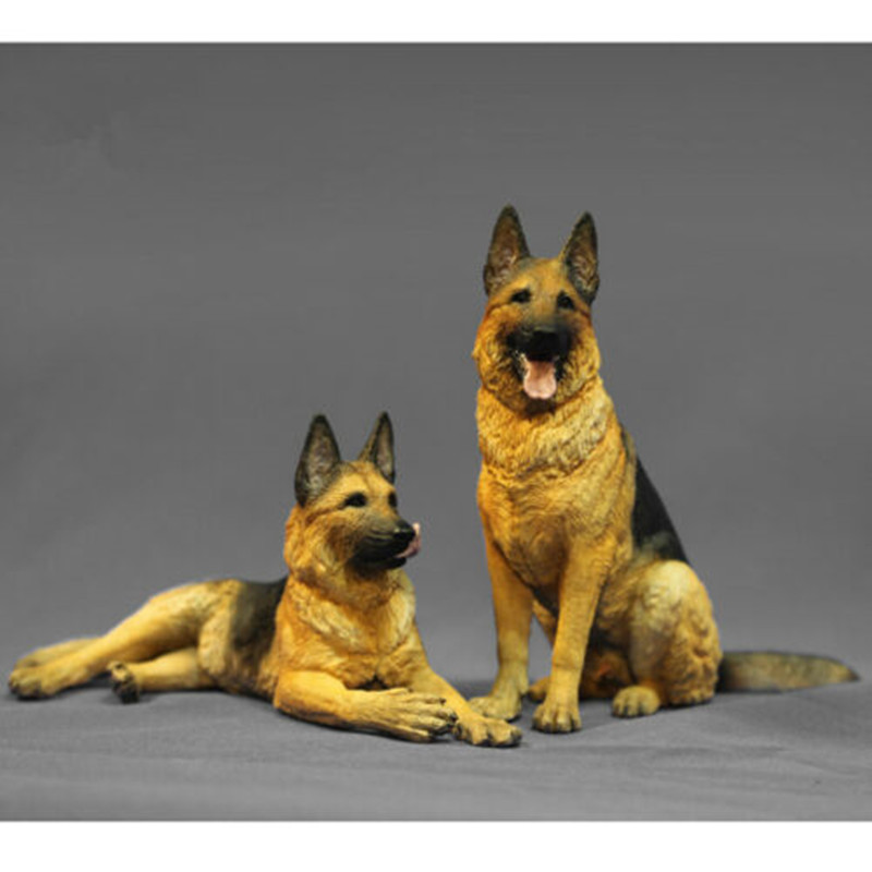 Simulation 1:6 German Shepherd Dog Pets Animal Figure Model Toy Collector Decor Home Decor Figurine Decoration Gift For Kids
