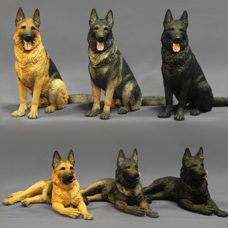 Simulation 1:6 German Shepherd Dog Pets Animal Figure Model Toy Collector Decor Home Decor Figurine Decoration Gift For Kids