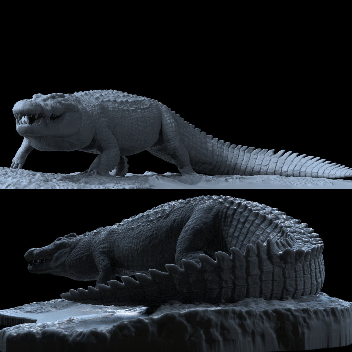 JA STUDIO 1/35 Crocodylus Niloticus Gustave Statue Figure Realistic Animal Collector GK Decoration Kids Gift Model Toy
