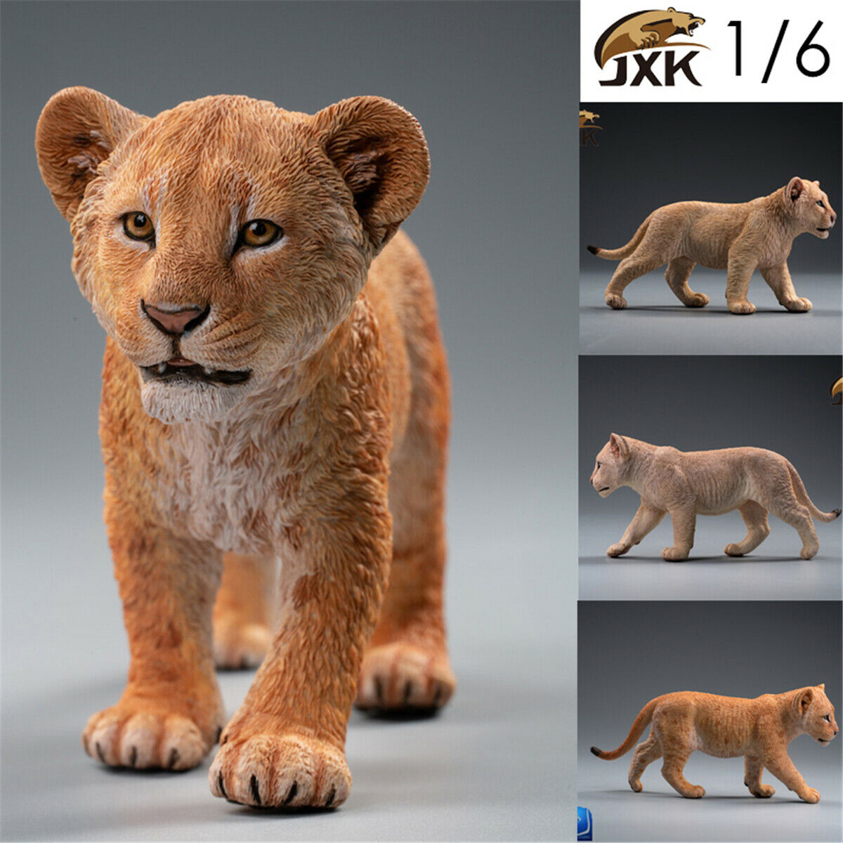 JXK 1:6 Scale Lion Cub Panthera leo Africa Animal Healing Figure Felidae Animal Collector Toy Resin Desktop Decoration Gift