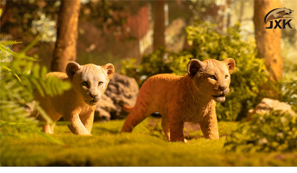 JXK 1:6 Scale Lion Cub Panthera leo Africa Animal Healing Figure Felidae Animal Collector Toy Resin Desktop Decoration Gift
