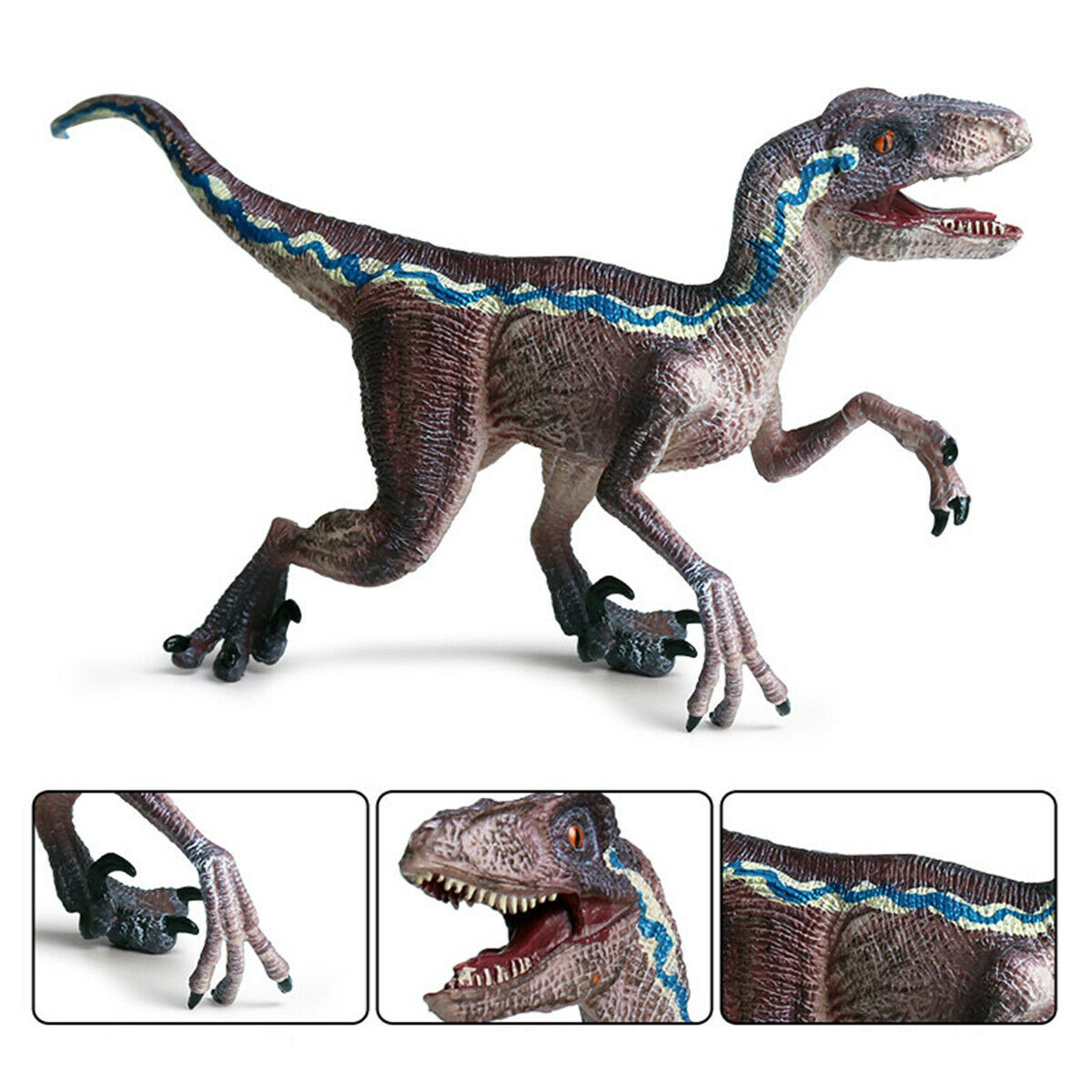 Blue/Red Velociraptor Figure Raptor Dinosaur Model Simulation Animal Collector Toys Kid Gift Education Teaching Adult Kids Gifts