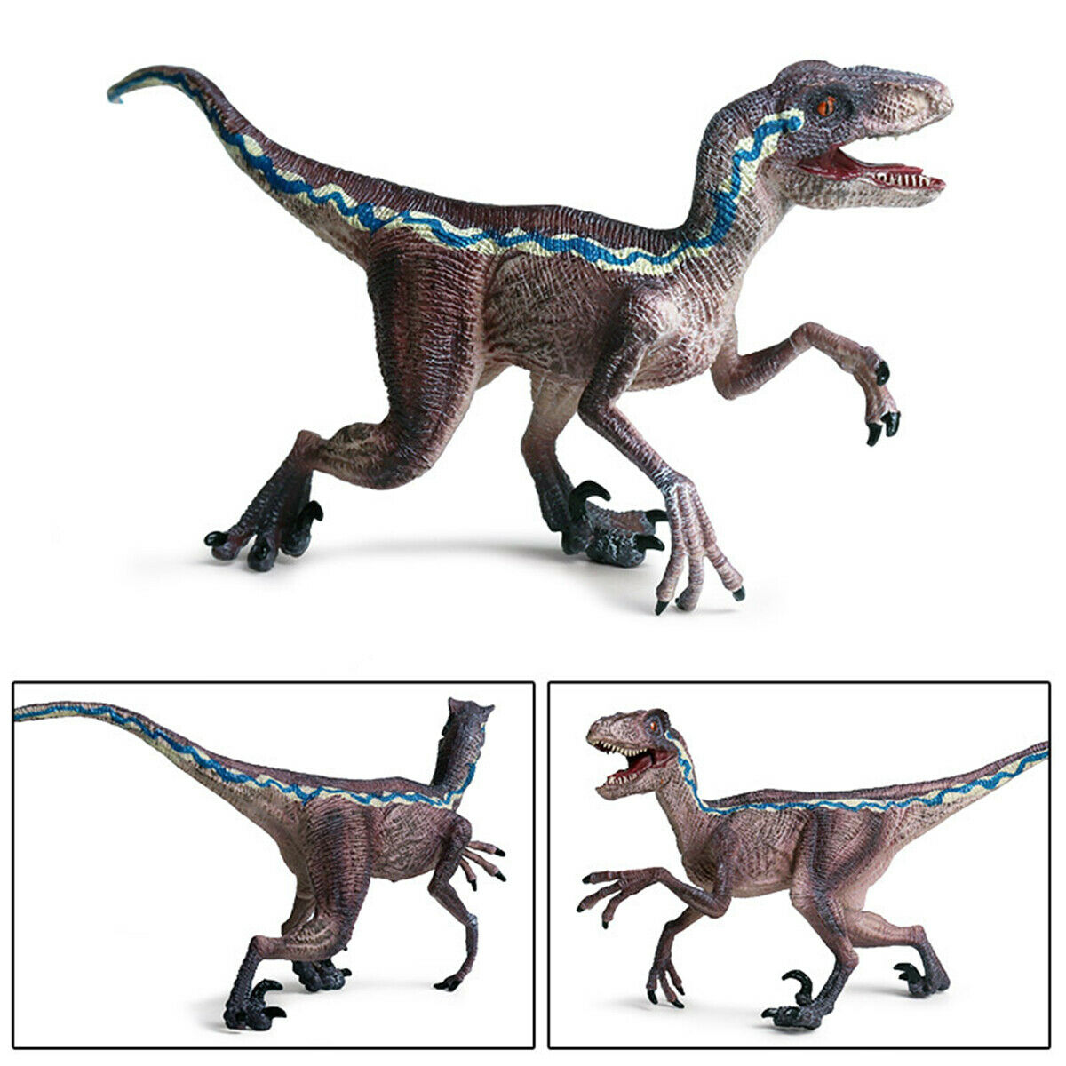 Blue/Red Velociraptor Figure Raptor Dinosaur Model Simulation Animal Collector Toys Kid Gift Education Teaching Adult Kids Gifts
